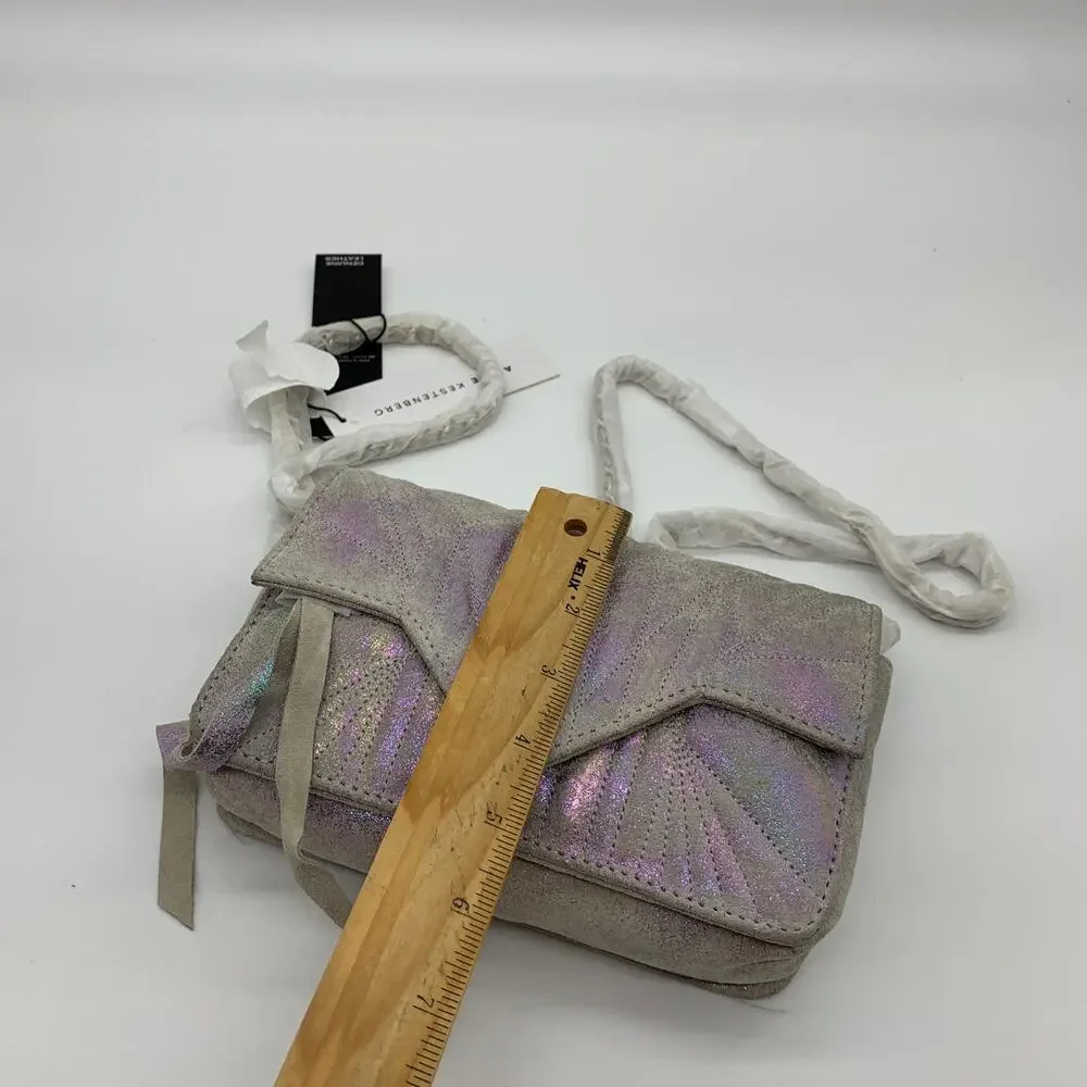 Aimee Kestenberg Quilted Leather Chain Crossbody Sunrise Metallic Purse